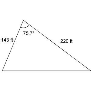 A triangular plot of land is shown. What is the longest dimension of the plot? Enter-example-1