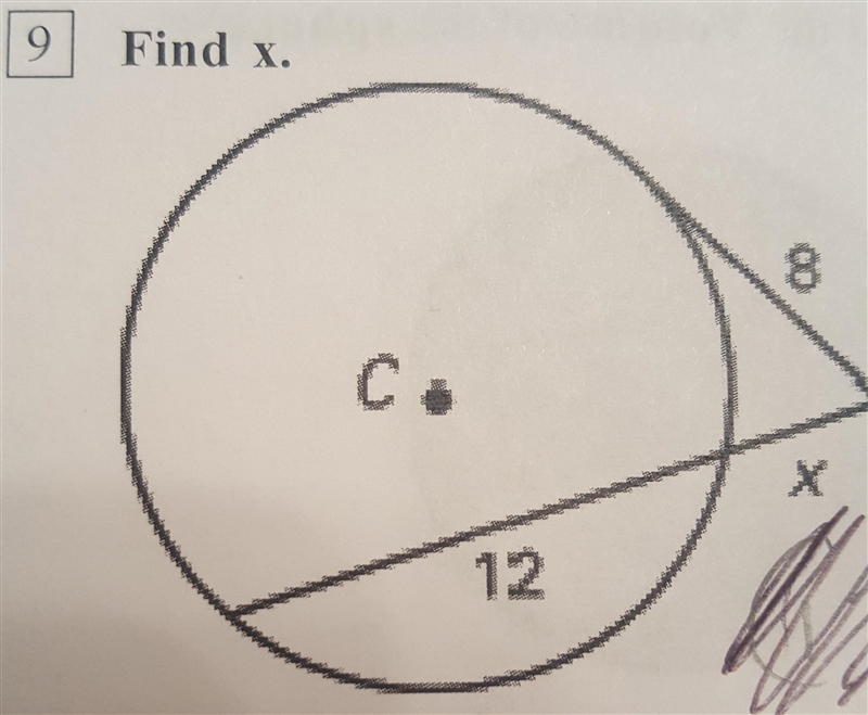 Geometry 9. find x (click to see photo)-example-1