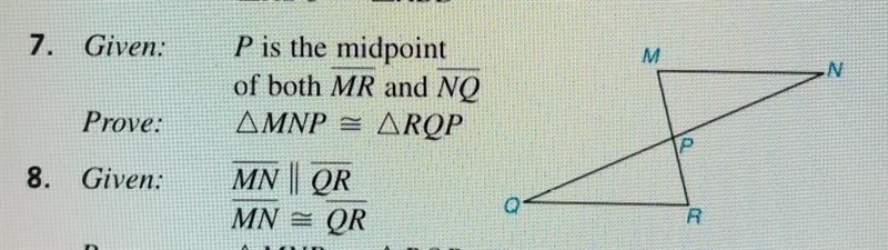 Does anybody know how to solve geometry proof? only #7 ​-example-1