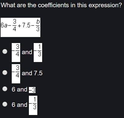 What are the coefficients in this expression?-example-1