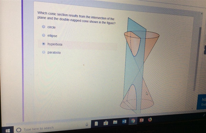 Which Contacts section results from the intersection of the plane and the double nap-example-1