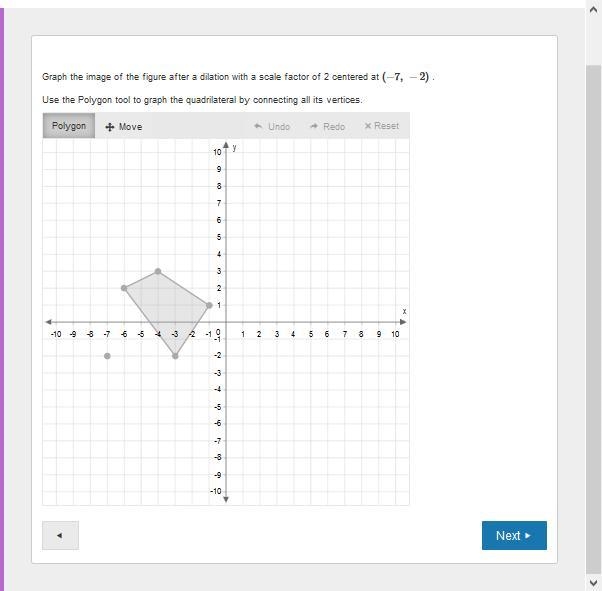 Graph the image of the figure after a dilation with a scale factor of 2 centered at-example-1