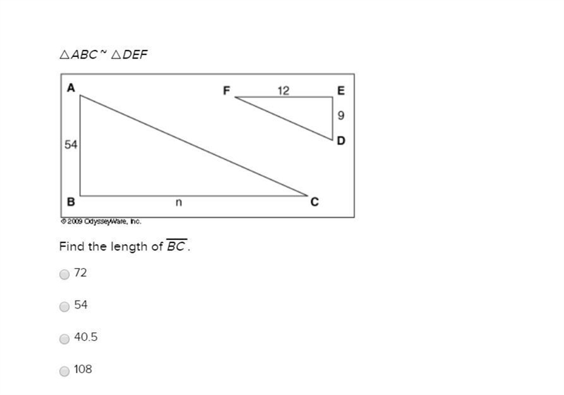 1. △ABC ~ △DEF as shown in the diagram below: Which of the following congruency statements-example-4