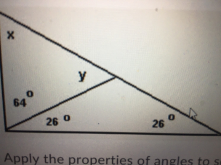 Please help ASAP Review the diagram Apply the properties of angles to solve for the-example-1