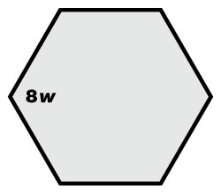 The following figure is a regular hexagon. What is the value of w?-example-1