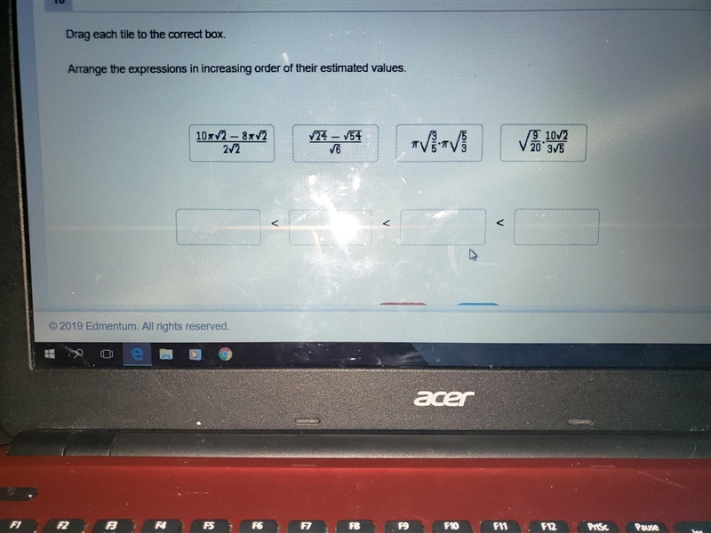 Arrange the expressions in increasing order of their estimated values​-example-1