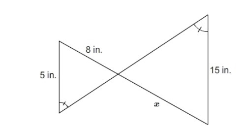 19 points What is the value of x? Enter your answer in the box. x = in.-example-1