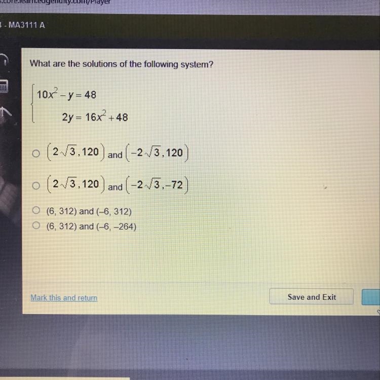 What are the solutions of the following system?-example-1