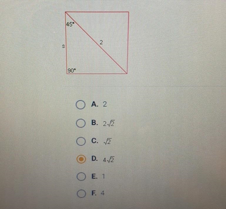 What is the length of side s of the square shown below?​-example-1