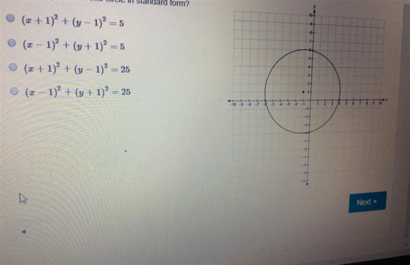 What is the equation of the circle in standard form see attachment-example-1