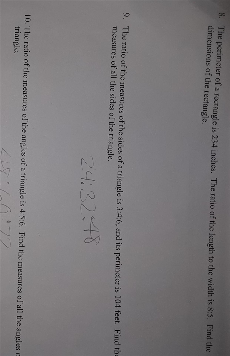 Please help problems 8, 9, 10 must show work​-example-1