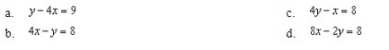 Which of the following lines is not parallel to the graph of y = 4x +7?-example-1