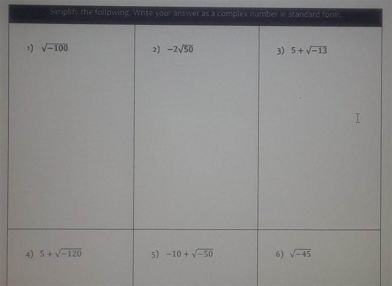 Please help simplify the following write your answer as a complex number in standard-example-1