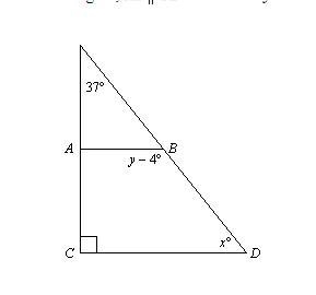 In the figure, AB∥CD. Find x and y.-example-1