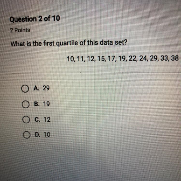 What is the first quartile of this data set-example-1