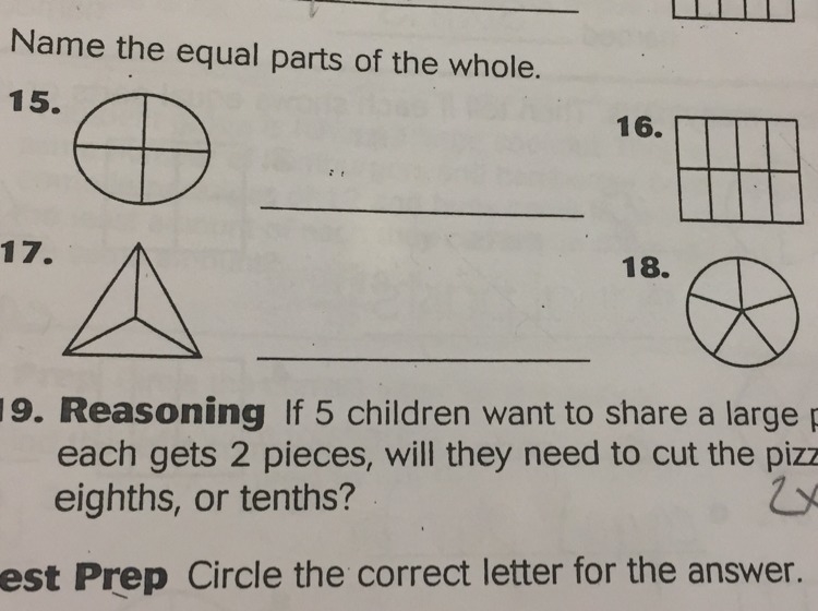 Please answer my question really quick name the equal parts of a whole-example-1