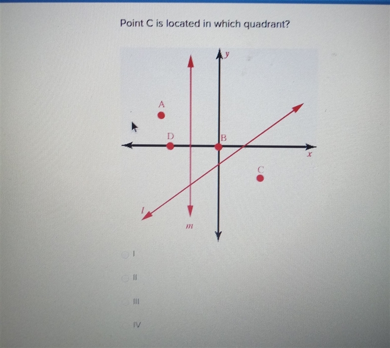 Point c is located in which quadrant?​-example-1