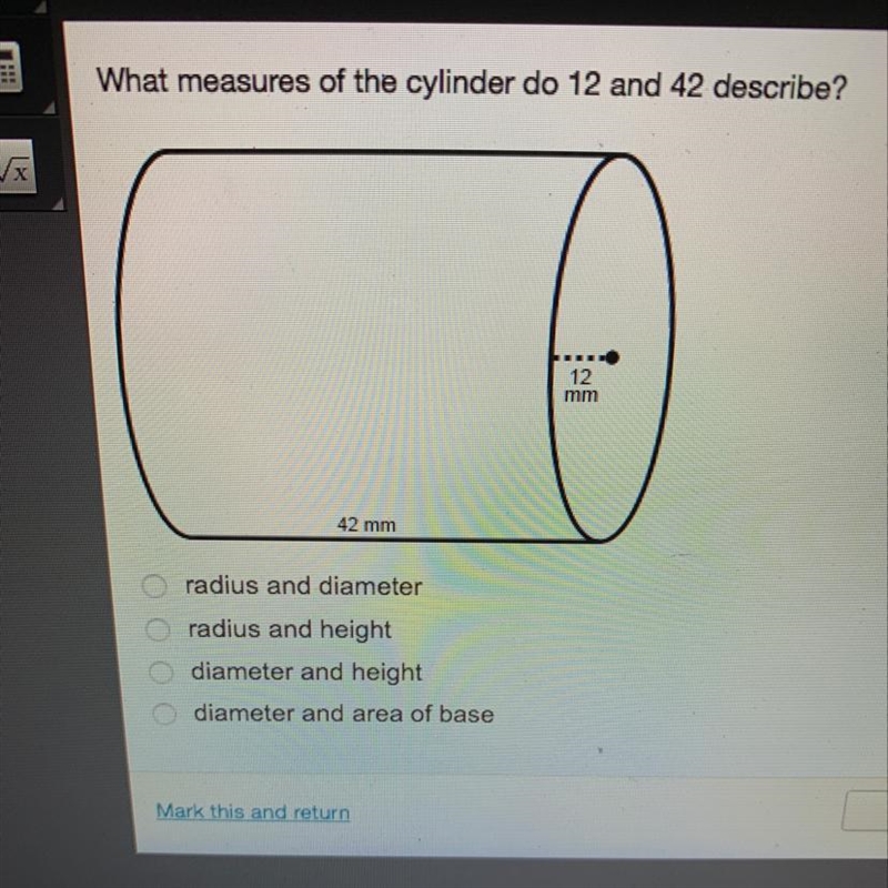 What measures of the cylinder 12 and 24 describe-example-1