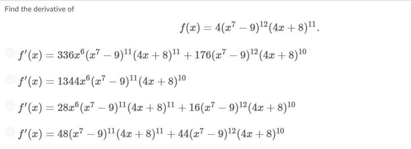 Find the derivative for the function.-example-1