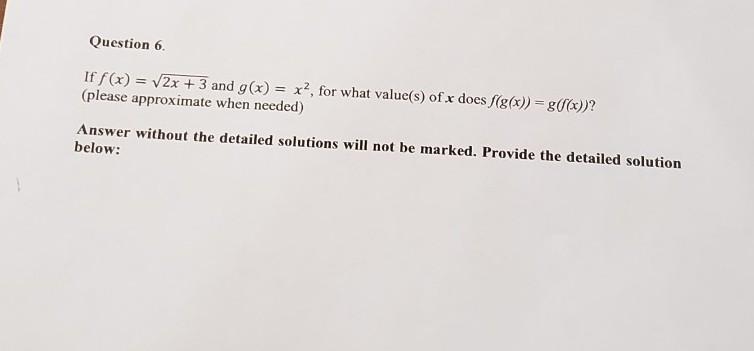 If f(x) = √2x + 3 and g(x) = x^2, for what value(s) of x does f(g(x)) = g(f(x))? (approximate-example-1