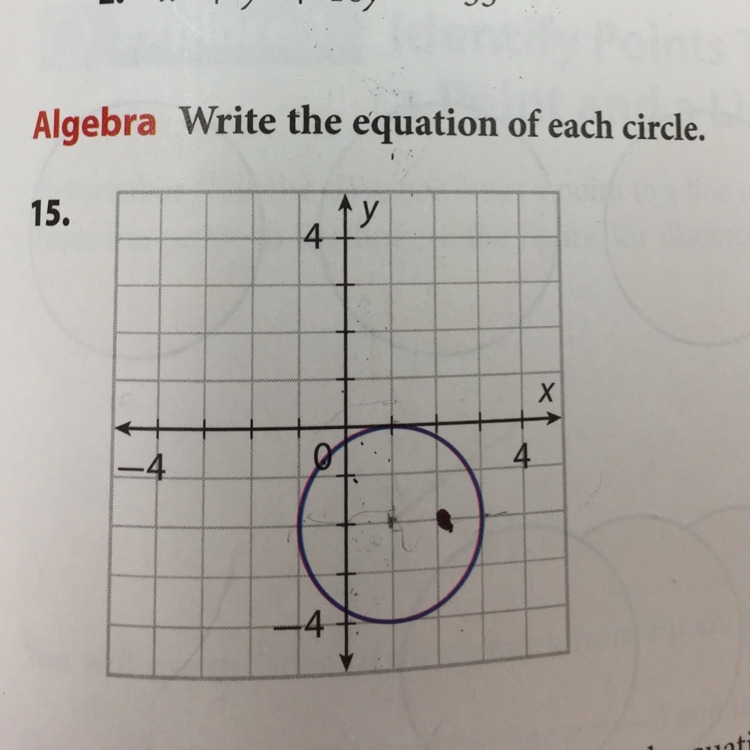 #15. Write the equation of each circle.-example-1