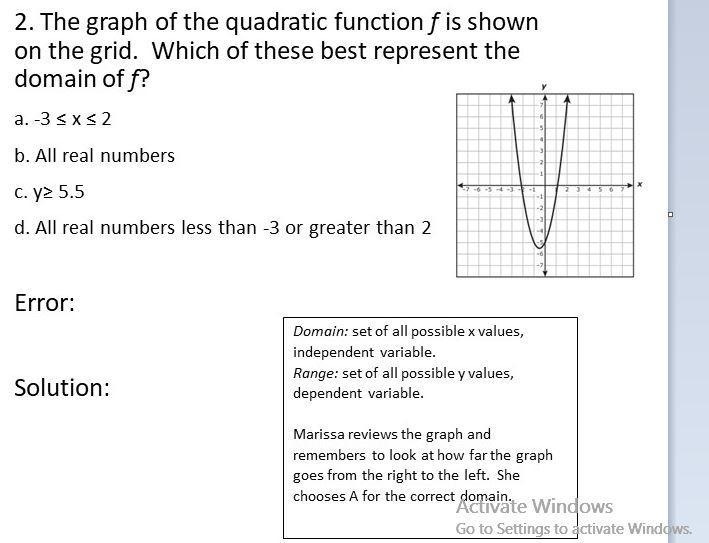 HELP! (37PTS) the graph of the of the quadratic function f is shown on the grid.Which-example-1