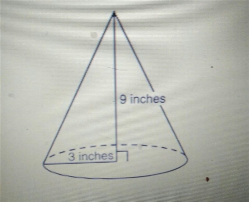 What is the volume if thr cone in cubic inches​-example-1