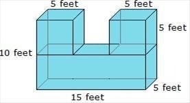 Find the surface area of the complex figure. A) 300 feet squared B) 225 feet squared-example-1