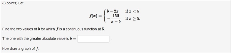 Need help finding two values of a continuous function that make it continuous at 5-example-1