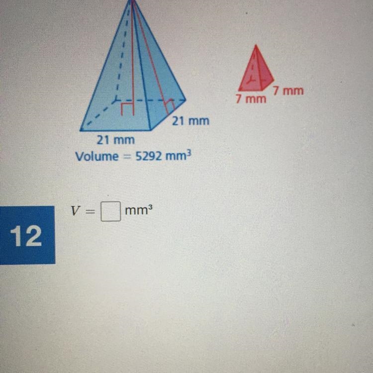 The solids are similar. Find the volume V of the red solid.-example-1