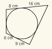 In this figure, the quadrilateral is circumscribed about the circle. Find the perimeter-example-1