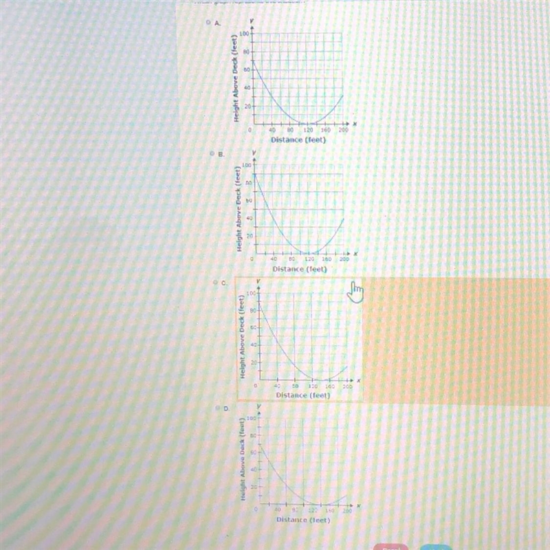 A suspension cable is attached to a bridge at both ends 70 feet above the bridge deck-example-1