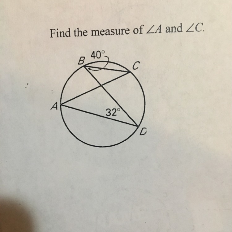 What is the measure of angle a and angle c ?-example-1