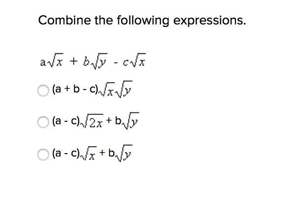 Combine the following expressions. Answer right pls, thanks-example-1