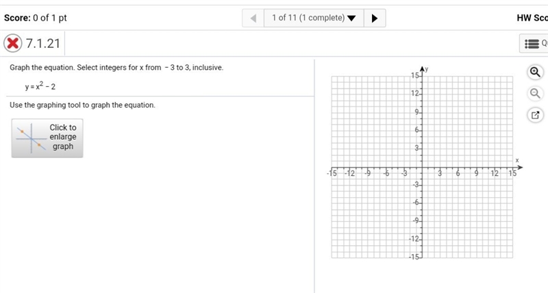 Graph the equation y=x^2 - y = x^(2) - 2-example-1