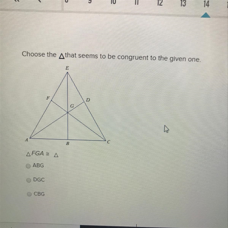 Choose the triangle that seems to be congruent to the given one-example-1