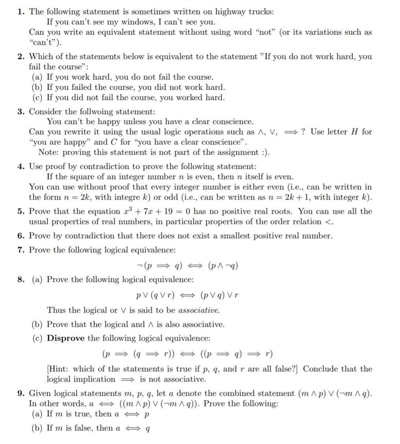 Please help with any of the above logic problems​-example-1