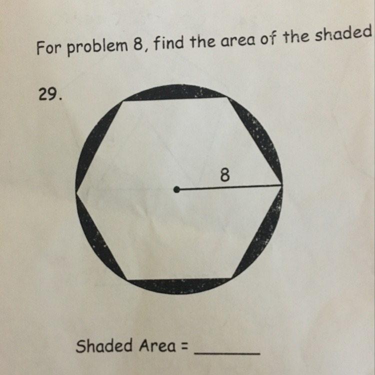 What will be the area of the shaded part ?-example-1