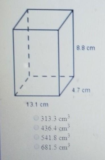 What is the volume of the given prism? Round the answer to the nearest tenth of a-example-1