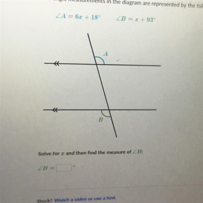 The angle measurements in the diagram are represented by the following expressions-example-1