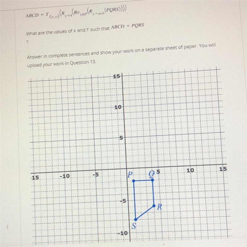 What are the values of x and y such that ABCD=PQRS?-example-1