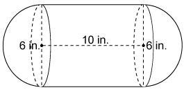 The figure is made up of 2 hemispheres and a cylinder. What is the exact volume of-example-1