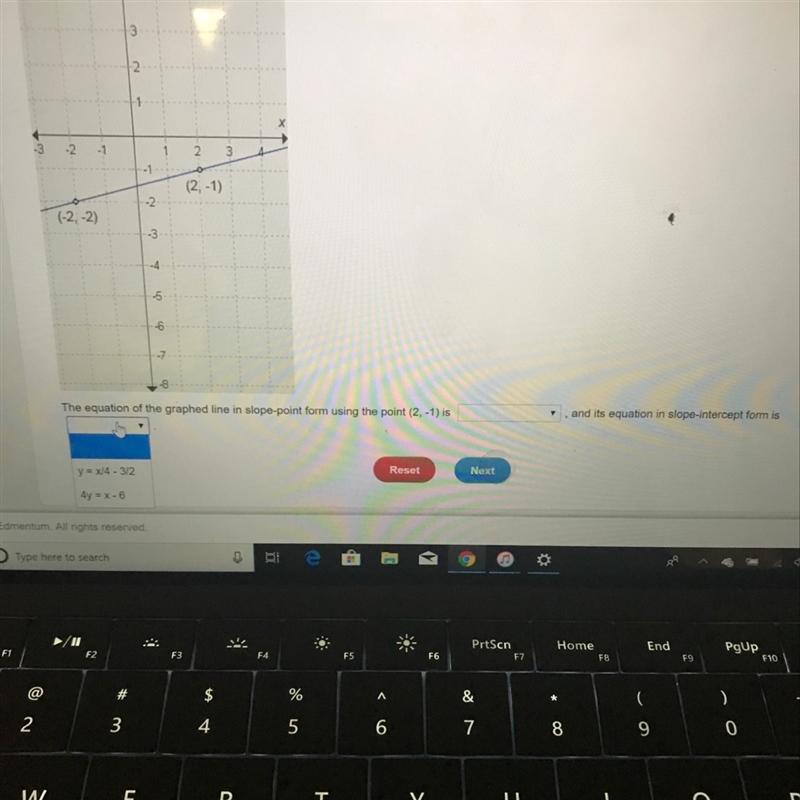 can you guys please help the first drop box options are (y+1=4x+b) and (y+1=1/4(x-example-1