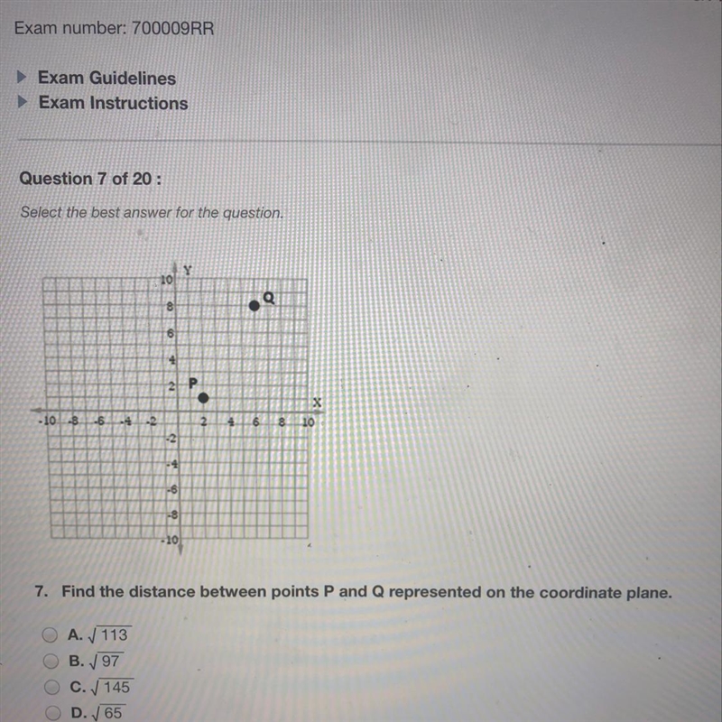 Find the distance between points P and Q represented on the coordinate-example-1