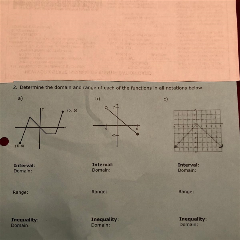 Determine the domain and range of each of the functions in all notations below.,-example-1