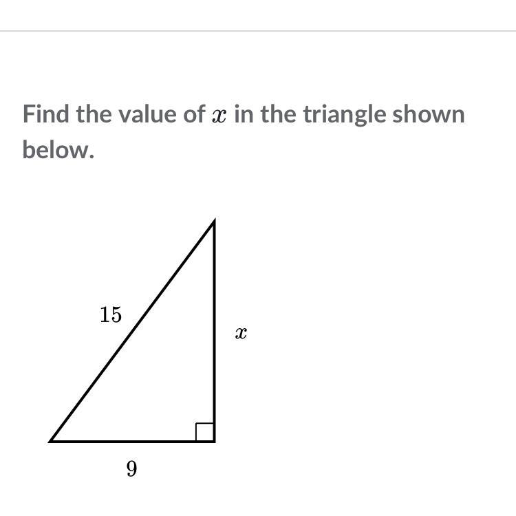 Find the value of x in the triangle shown above PLEASE HELP ASAP! Will give 5 stars-example-1