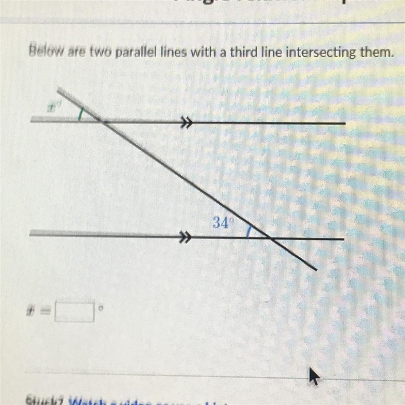 Below are two parallel lines with a third line intersecting them.-example-1