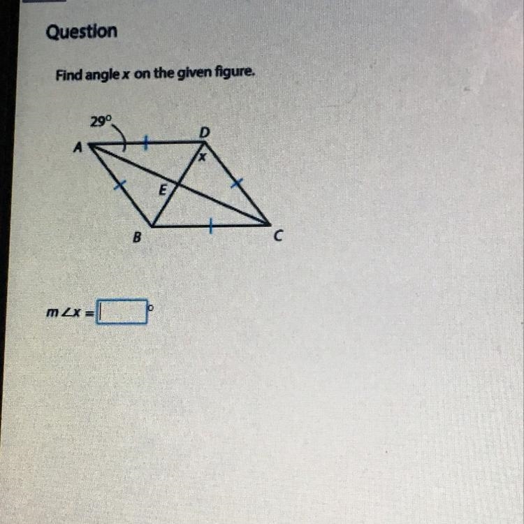 Find angle X on the given figure.-example-1