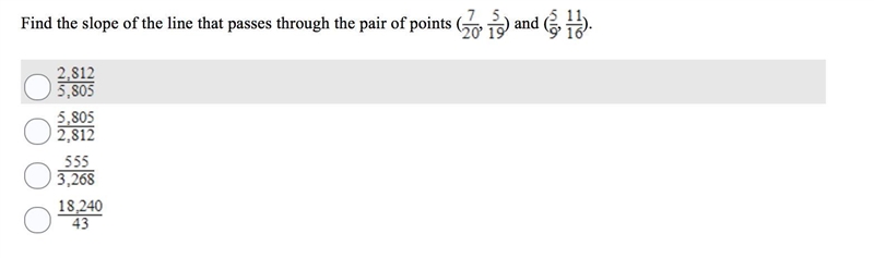 Find the slope of the line that passes through the pair of points-example-1