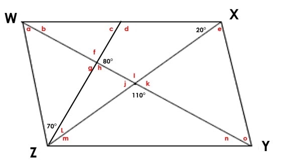 Find the missing angles in the Parallelogram-example-1